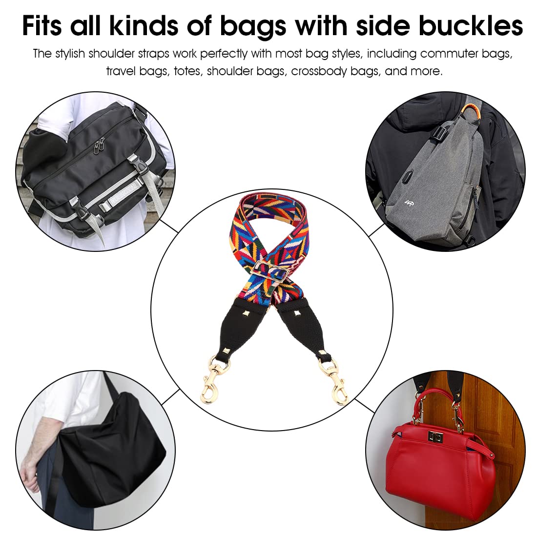 PALAY Canvas Webbing Wide Shoulder Strap Fashion Geometry Pattern Crossbody Strap Adjustable Shoulder Strap for Handbag,Travel Bag, Crossbody Bag PALAY Canvas Webbing Wide Shoulder Strap Fashion Geometry Pattern Crossbody Strap Adjustable Shoulder Strap for Handbag,Travel Bag, Crossbody Bag
